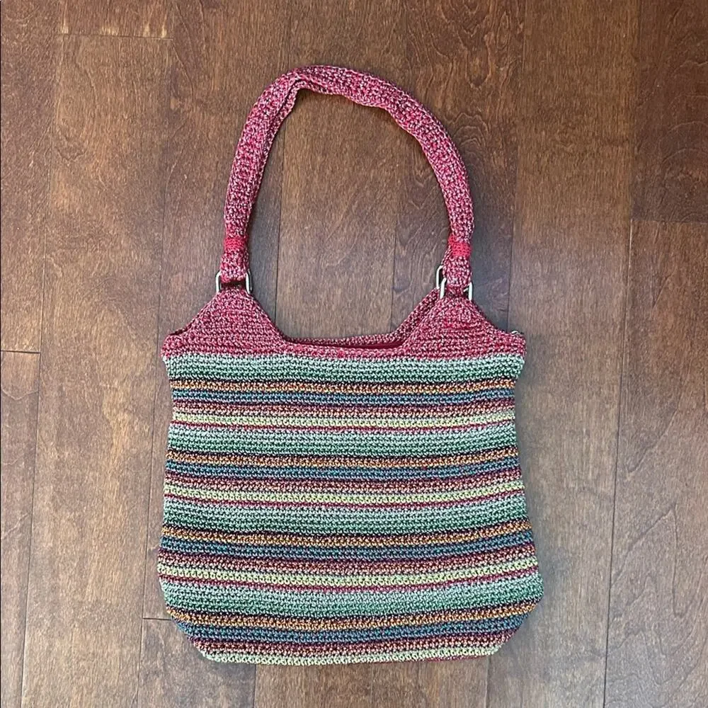 The Sak Gypsy Stripe Multicolored Crochet Shoulder Bag